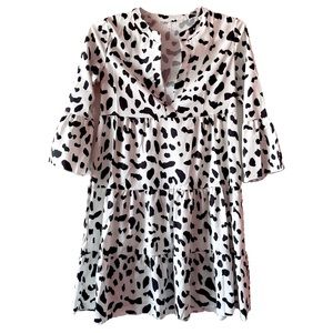 Dalmatian Print Tiered Dress 🔲🐾♥️